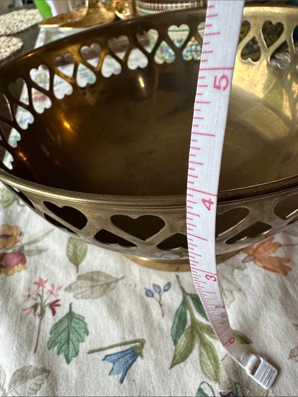 Brass Heart Cutout Decorative Bowl